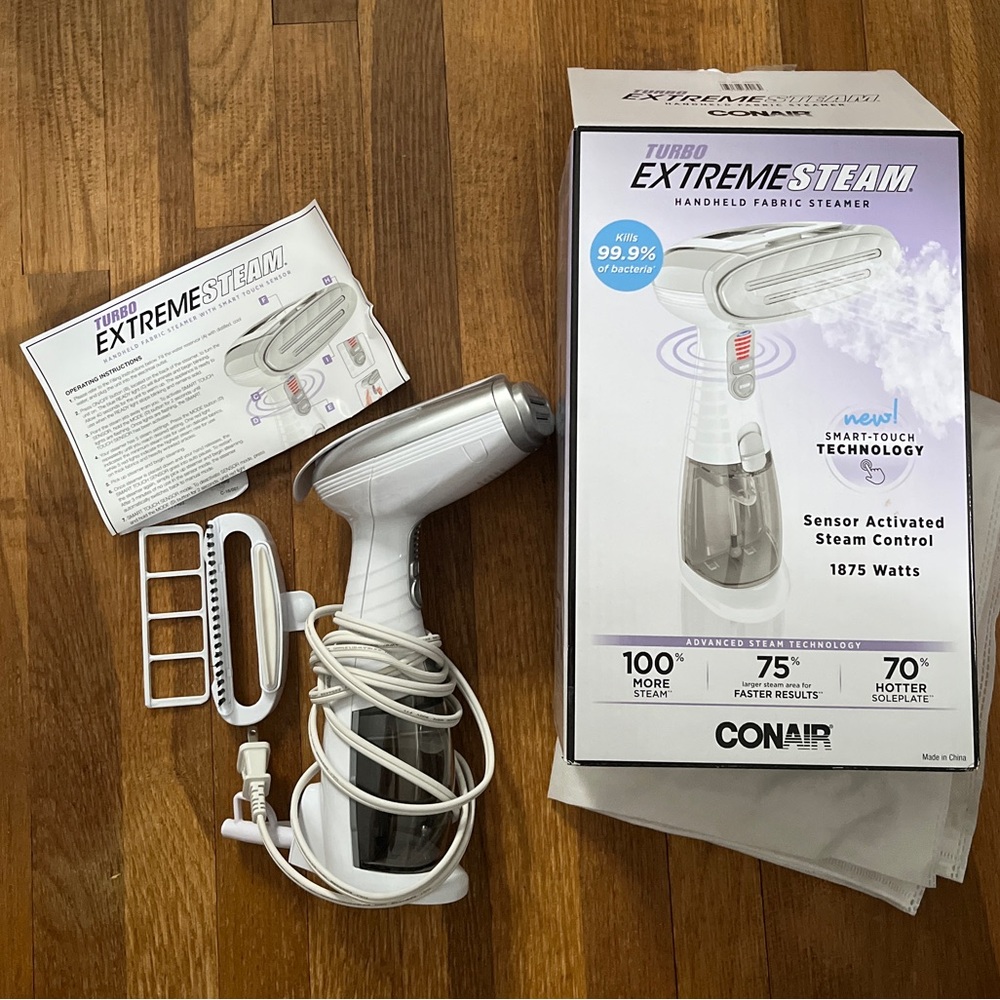 Conair Turbo Extreme Steam Handheld Fabric Steamer Smart touch tech model GS40GD
